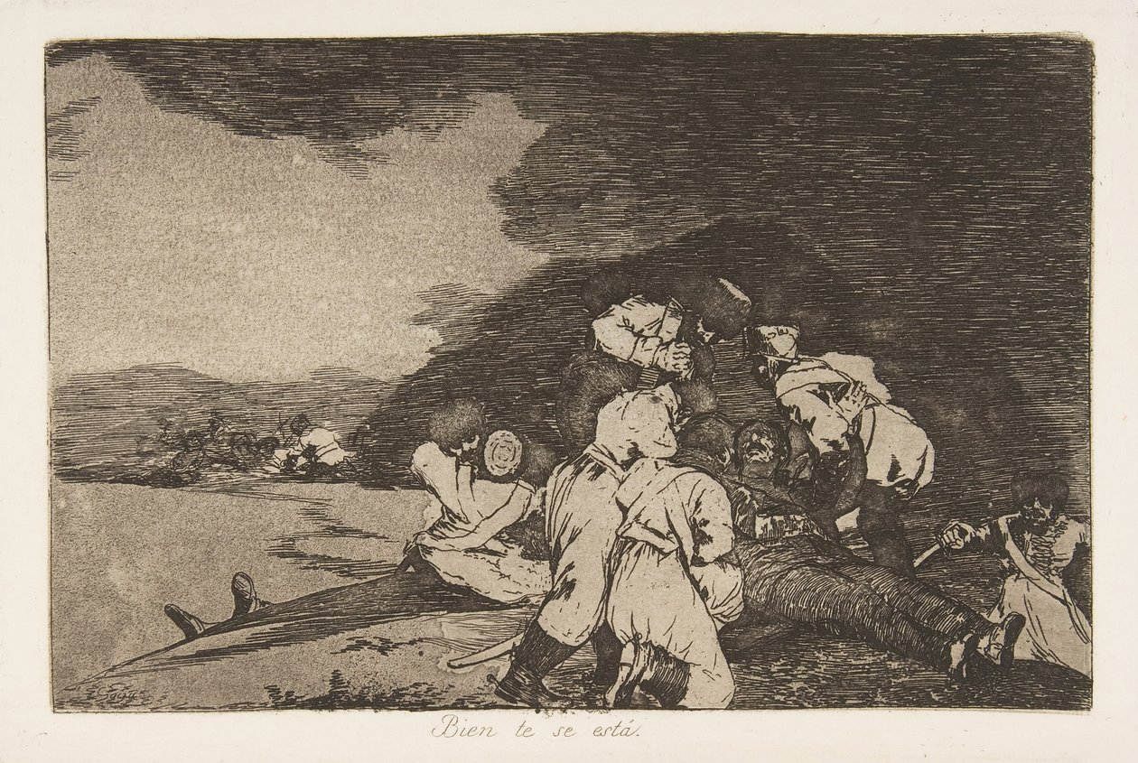 Plate 6 fra 'The Disasters of War' Los Desastres de la Guerra: 'It ser..., 1810 publisert 1863. av Francisco de Goya