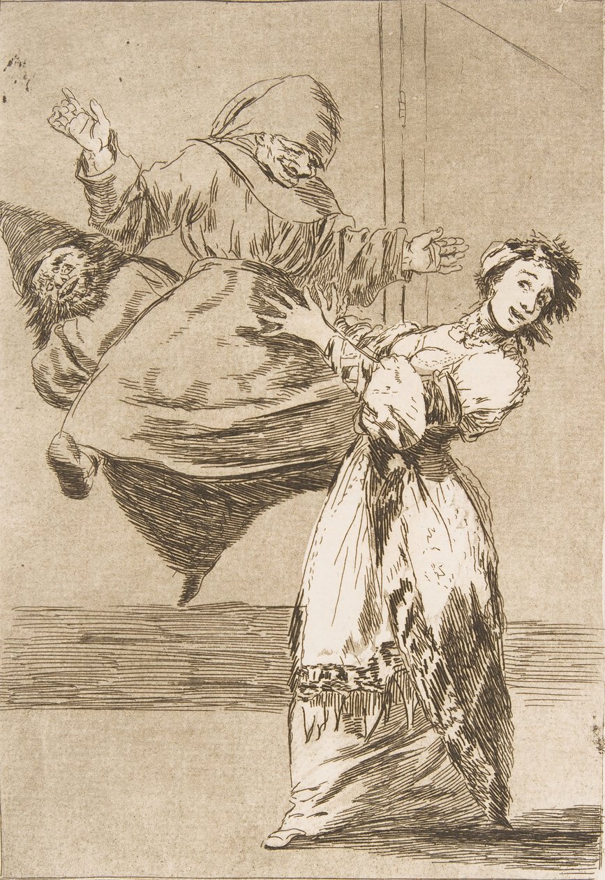 Plate 74 fra Los Caprichos: Dont scream, stupid No Grites, tonta, 1799. av Francisco de Goya