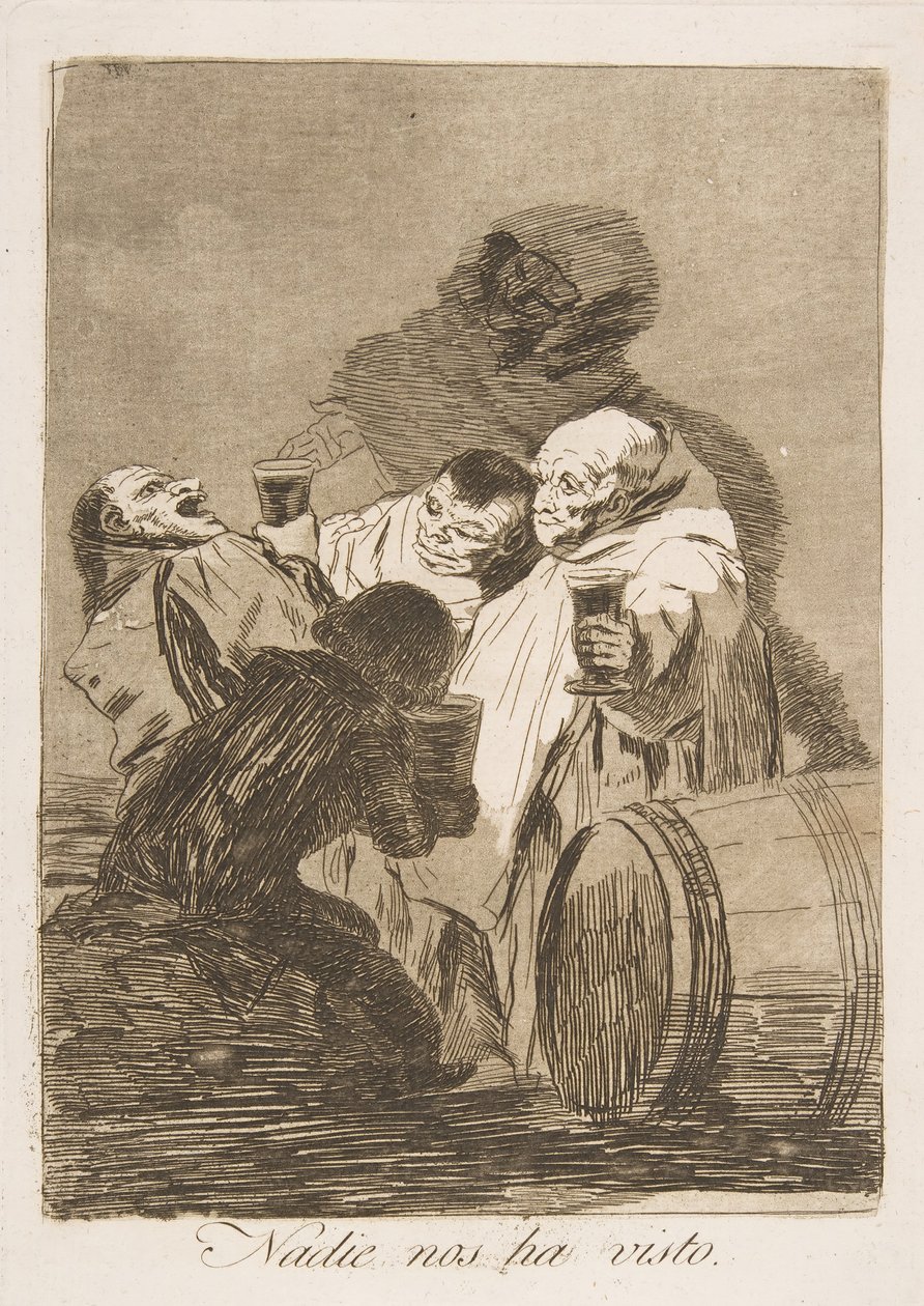 Plate 79 fra Los Caprichos: Ingen har sett oss. Ingen har sett oss., 1799. av Francisco de Goya