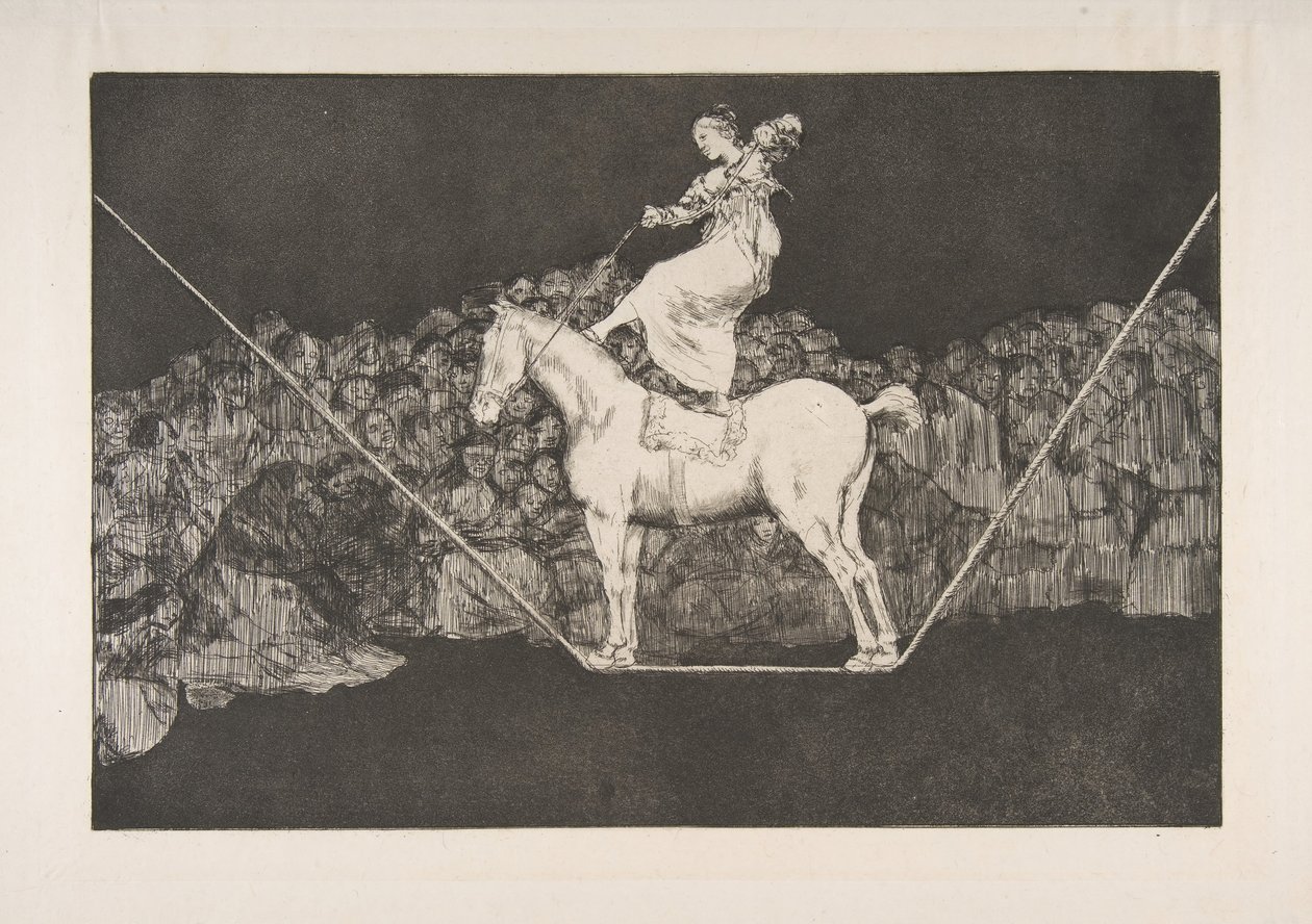 Plate B fra Disparates:Punctual Folly, ca. 1816-23 utgitt før 1877. av Francisco de Goya