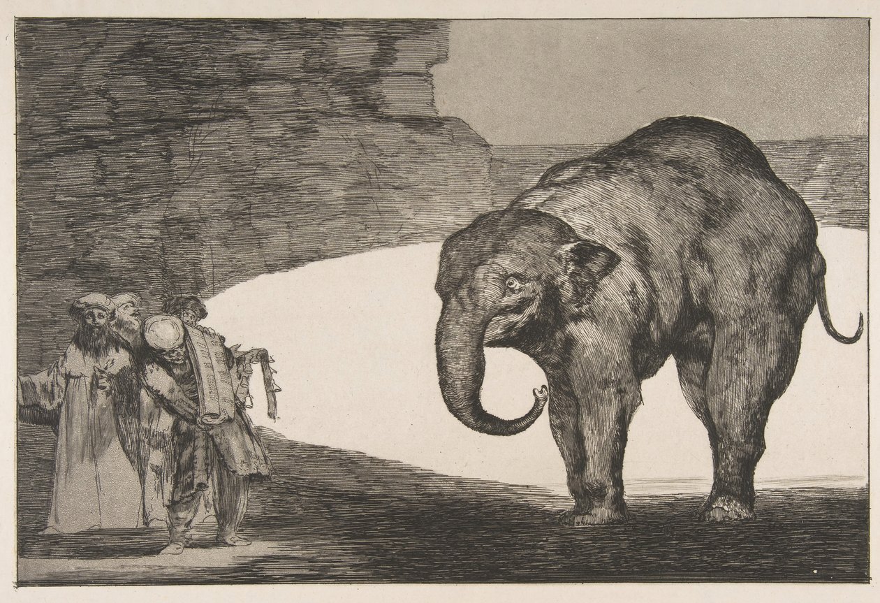Plate C fra Disparates: Animal Folly, ca. 1816-23 utgitt før 1877. av Francisco de Goya