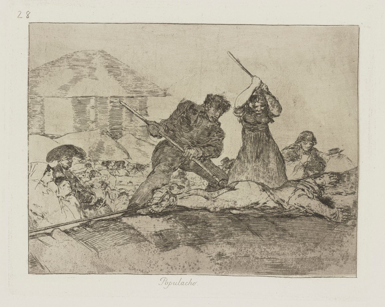 Befolkning. (Rabble.), pl. 28 fra serien The Disasters of War av Francisco de Goya