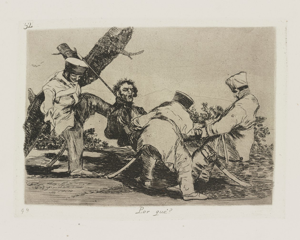 Hvorfor?? (Hvorfor?), pl. 32 fra serien The Disasters of War av Francisco de Goya