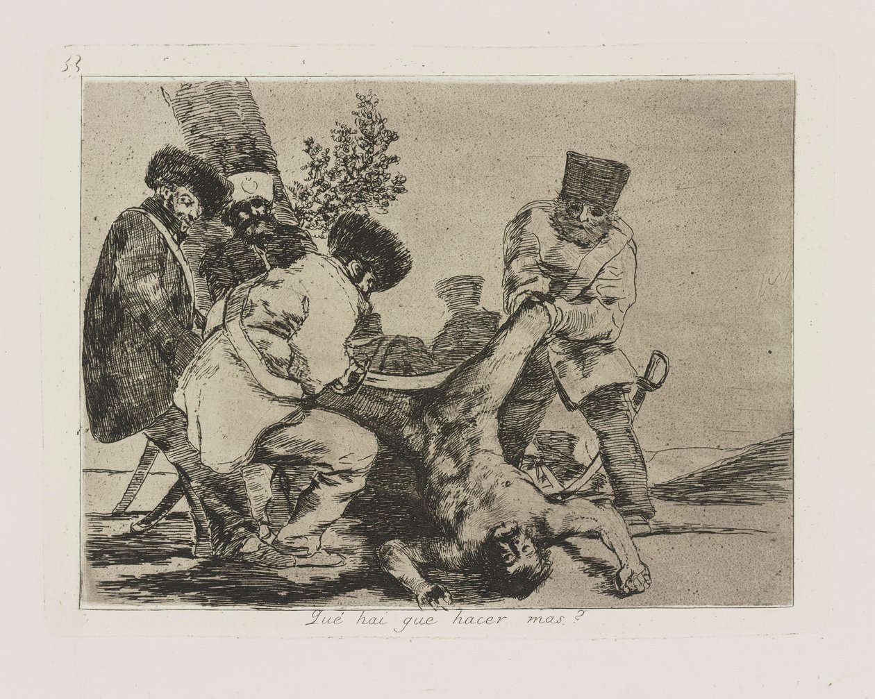 hva? må du gjøre mer? (Hva mer kan gjøres?), pl. 33 fra serien The Disasters of War av Francisco de Goya
