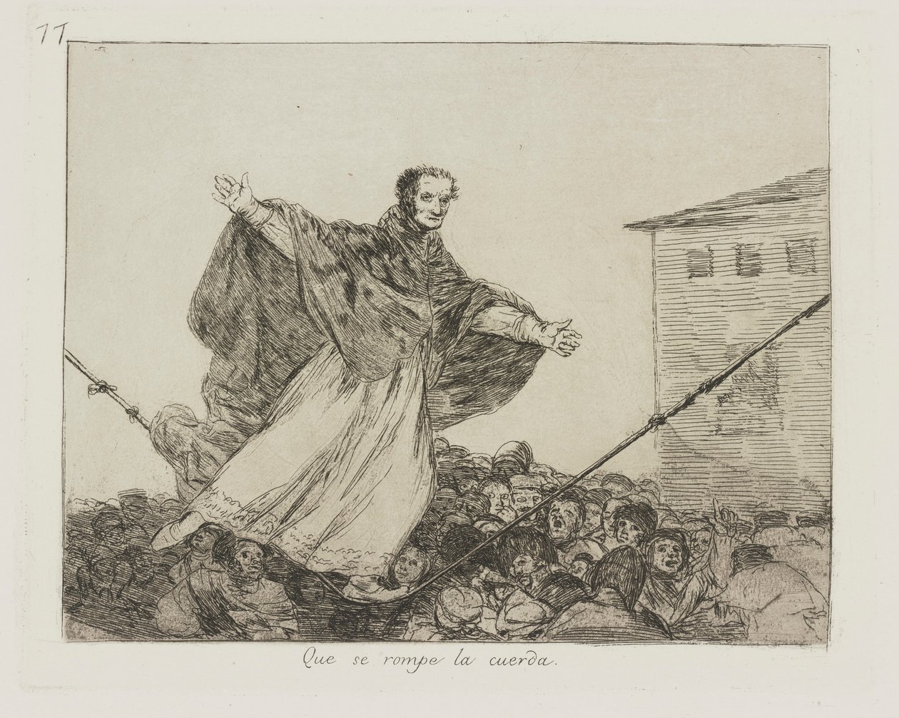 Tauet ryker. (Måtte ledningen knekke.), pl. 77 fra serien The Disasters of War av Francisco de Goya