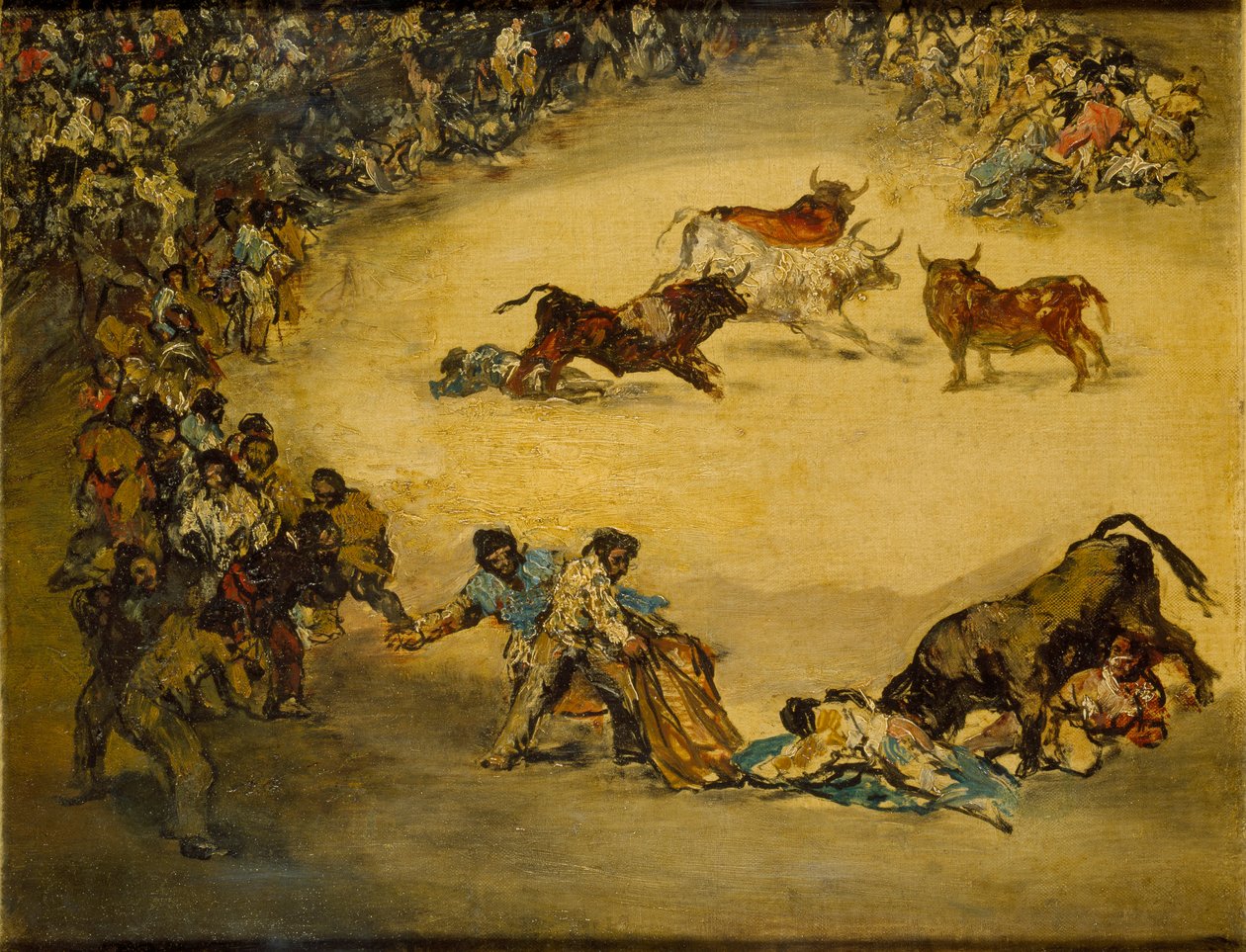 Scene ved en tyrefekting: Diversion de Espana, c1766-1828 av Francisco de Goya