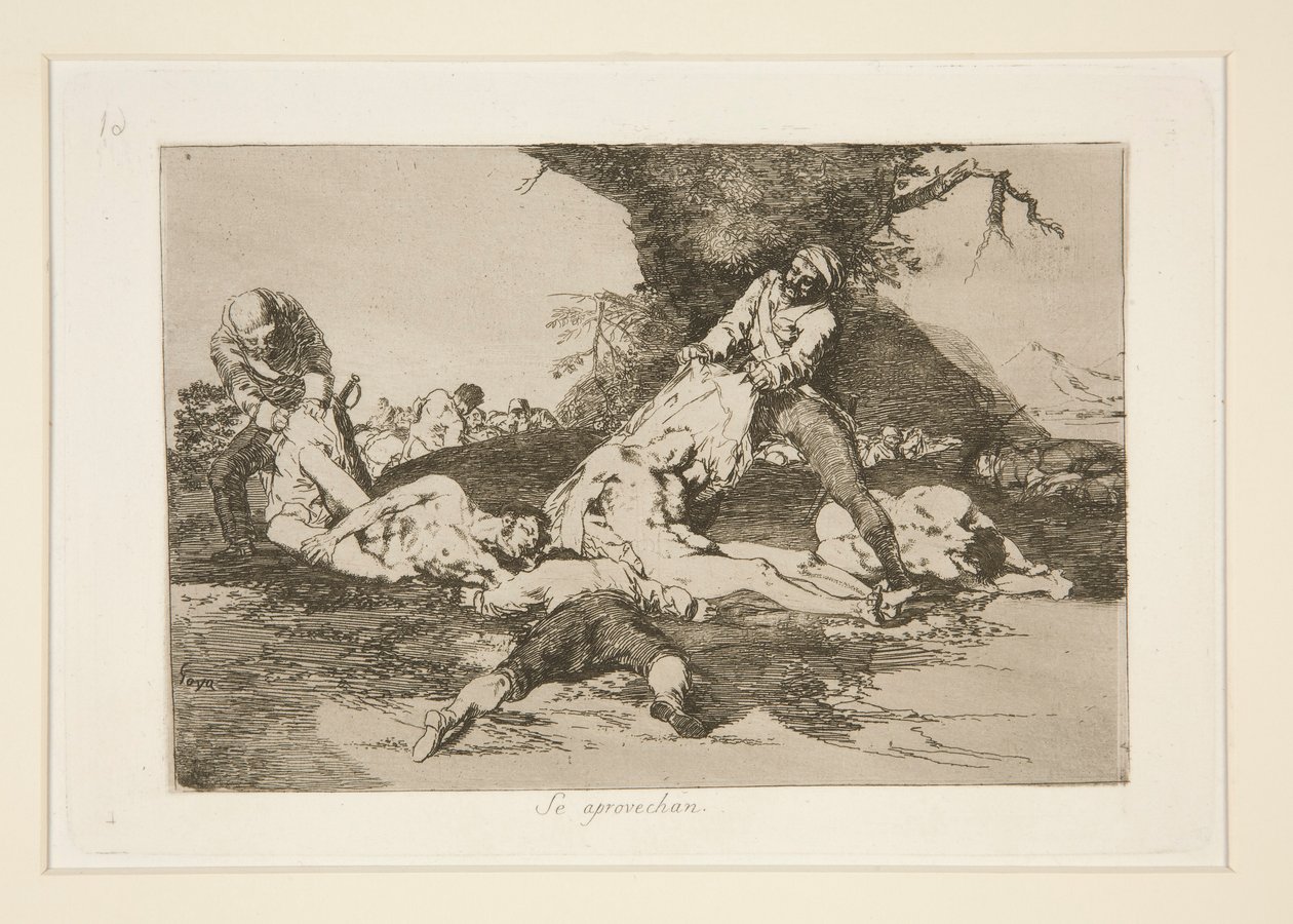 De utnytter (De gjør bruk av dem), pl. 16 fra The Disasters of War av Francisco de Goya