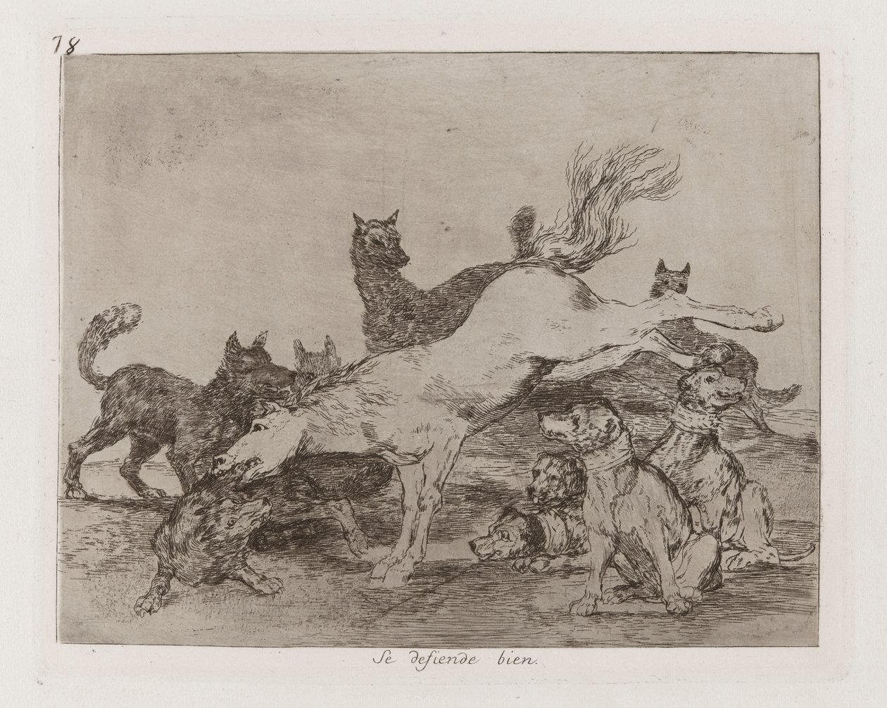 Han forsvarer seg godt, plate 78 fra The Disasters of War av Francisco de Goya
