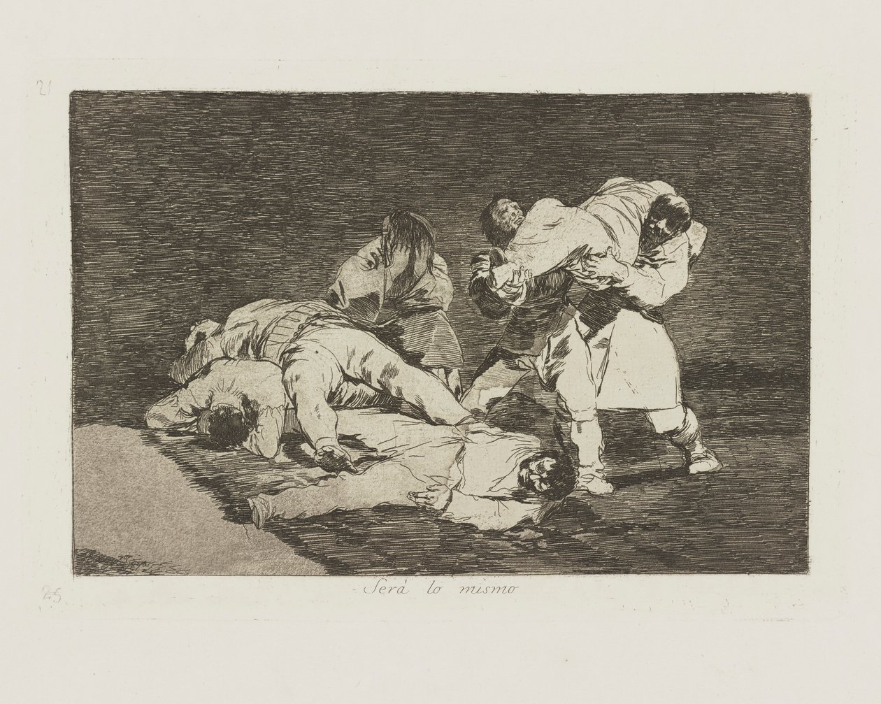 Være? det samme. (Det vil være det samme.), pl. 21 fra serien The Disasters of War av Francisco de Goya