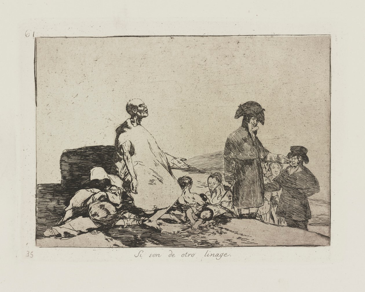 Hvis de er av annen slekt. (Kanskje de er av en annen rase.), pl. 61 fra serien The Disasters of War av Francisco de Goya