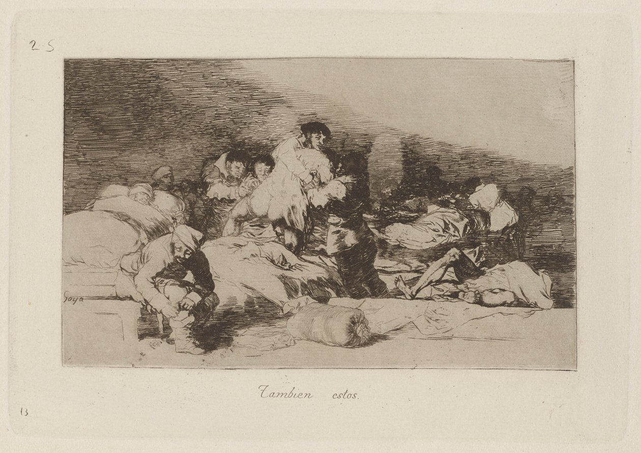 Også disse (These Too), Plate 25 fra The Disasters of War av Francisco de Goya