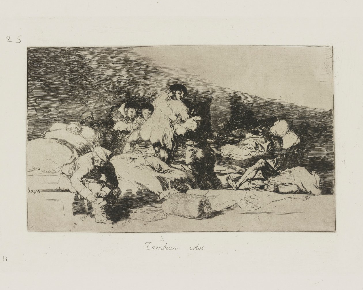 Også disse. (Også disse.), pl. 25 fra serien The Disasters of War av Francisco de Goya