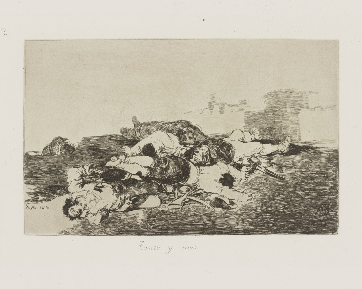 Så mye og mer. (Enda verre.), pl. 22 fra serien The Disasters of War av Francisco de Goya