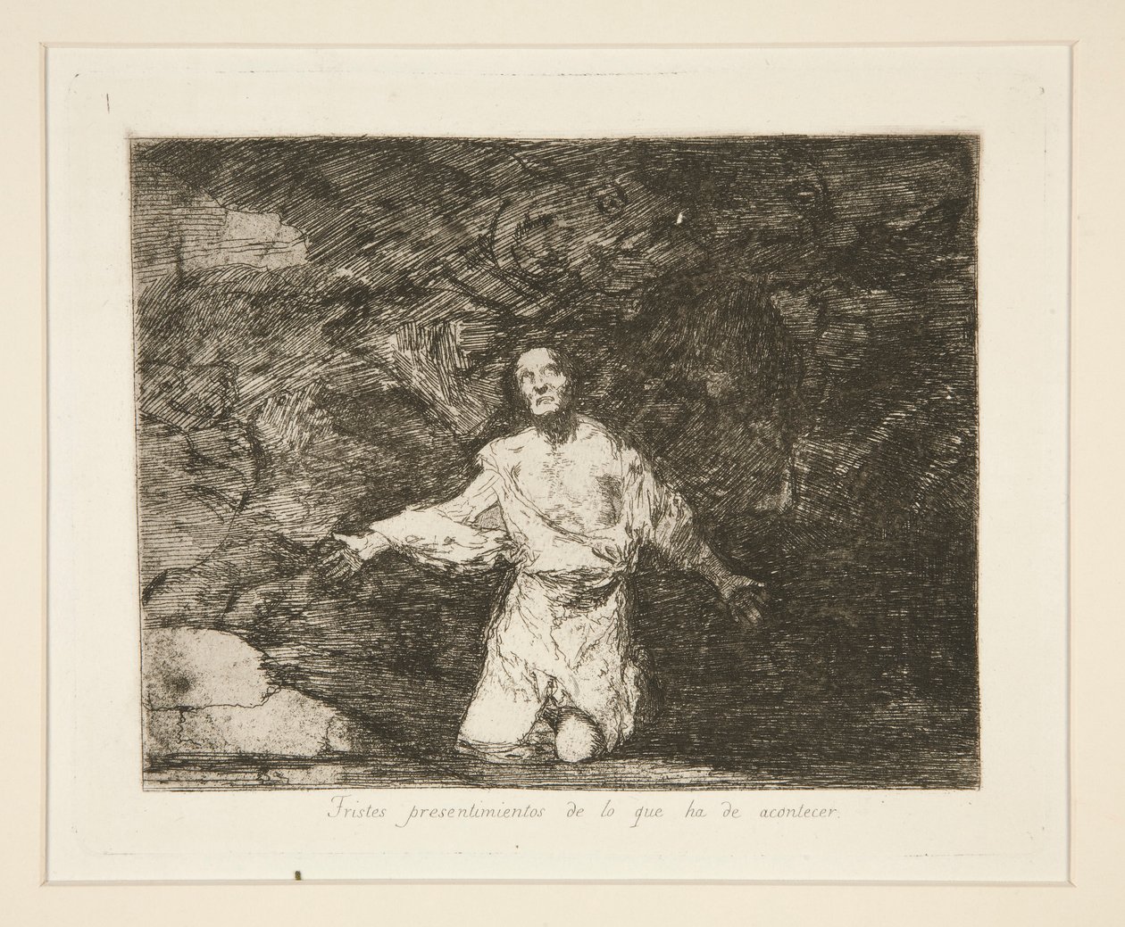 Sad forebodings of what is to happen (Sad Forebodings of What is Going to Happen), pl. 1 fra The Disasters of War av Francisco de Goya