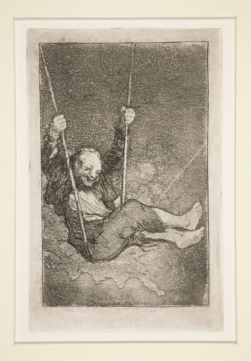 Gammel mann på huske av Francisco de Goya
