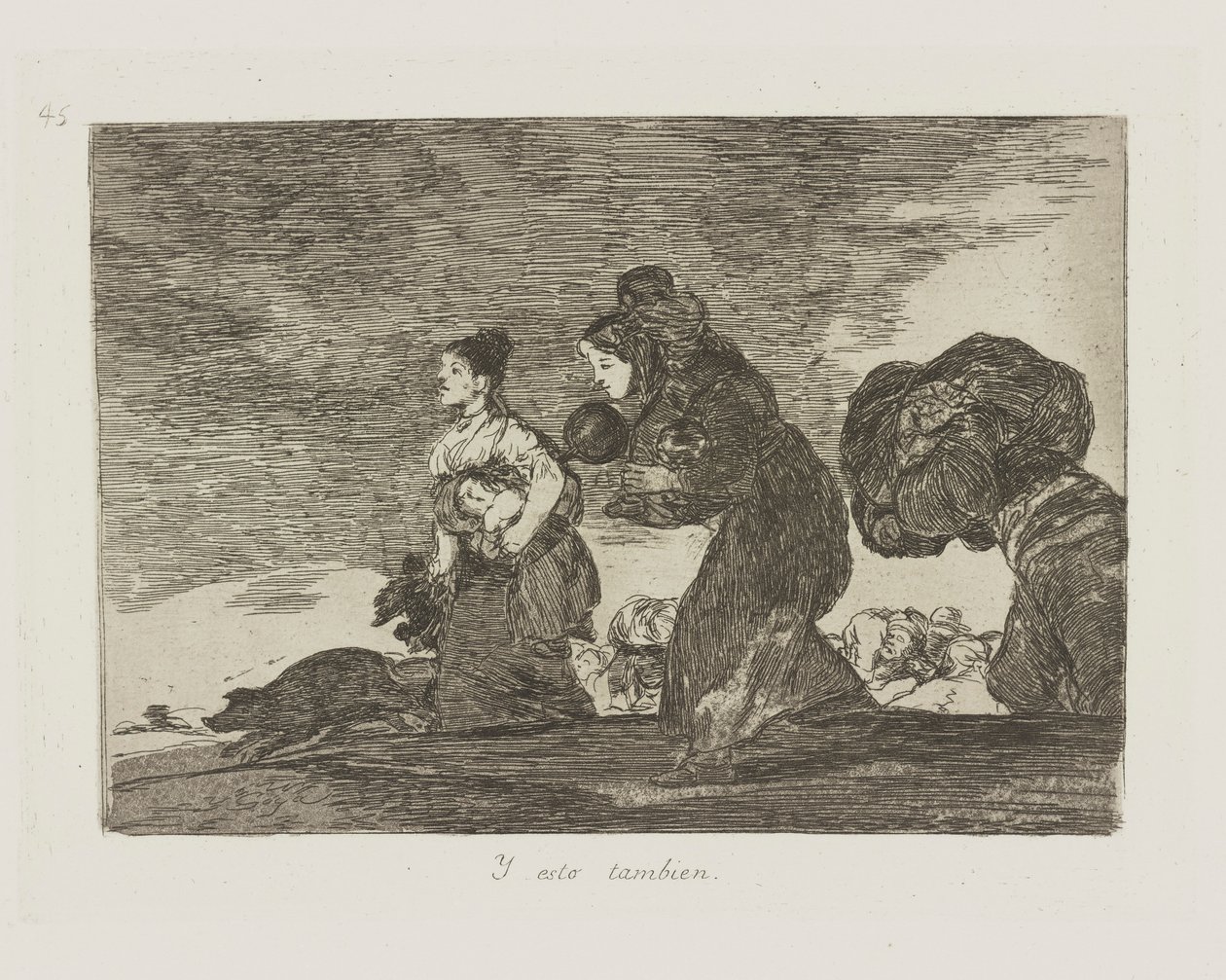 Og denne også. (Og dette også.), pl. 45 fra serien The Disasters of War av Francisco de Goya