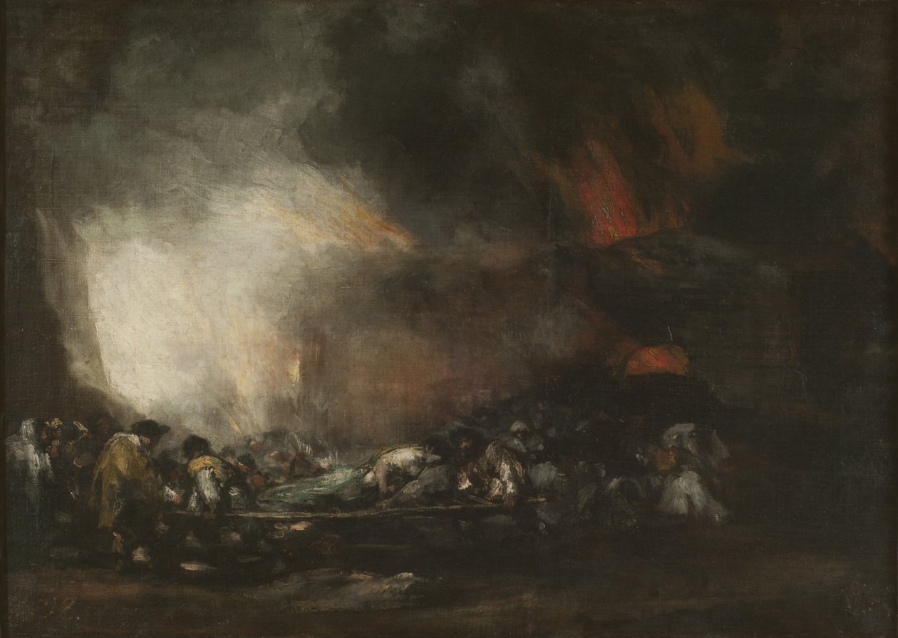 Sykehusbrann, ca. 1810. av Francisco Goya de