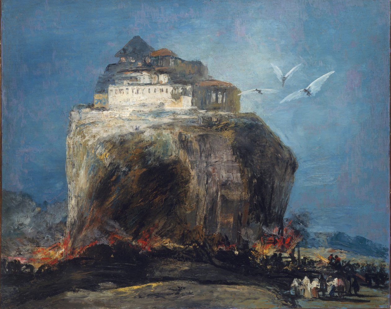 En by på en stein, 1850-75 av Francisco de Goya