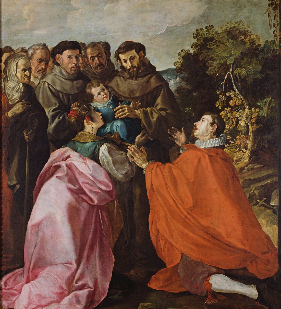 Helbredelse av St. Bonaventure av St. Frans av Assisi, ca. 1628 av Francisco Herrera