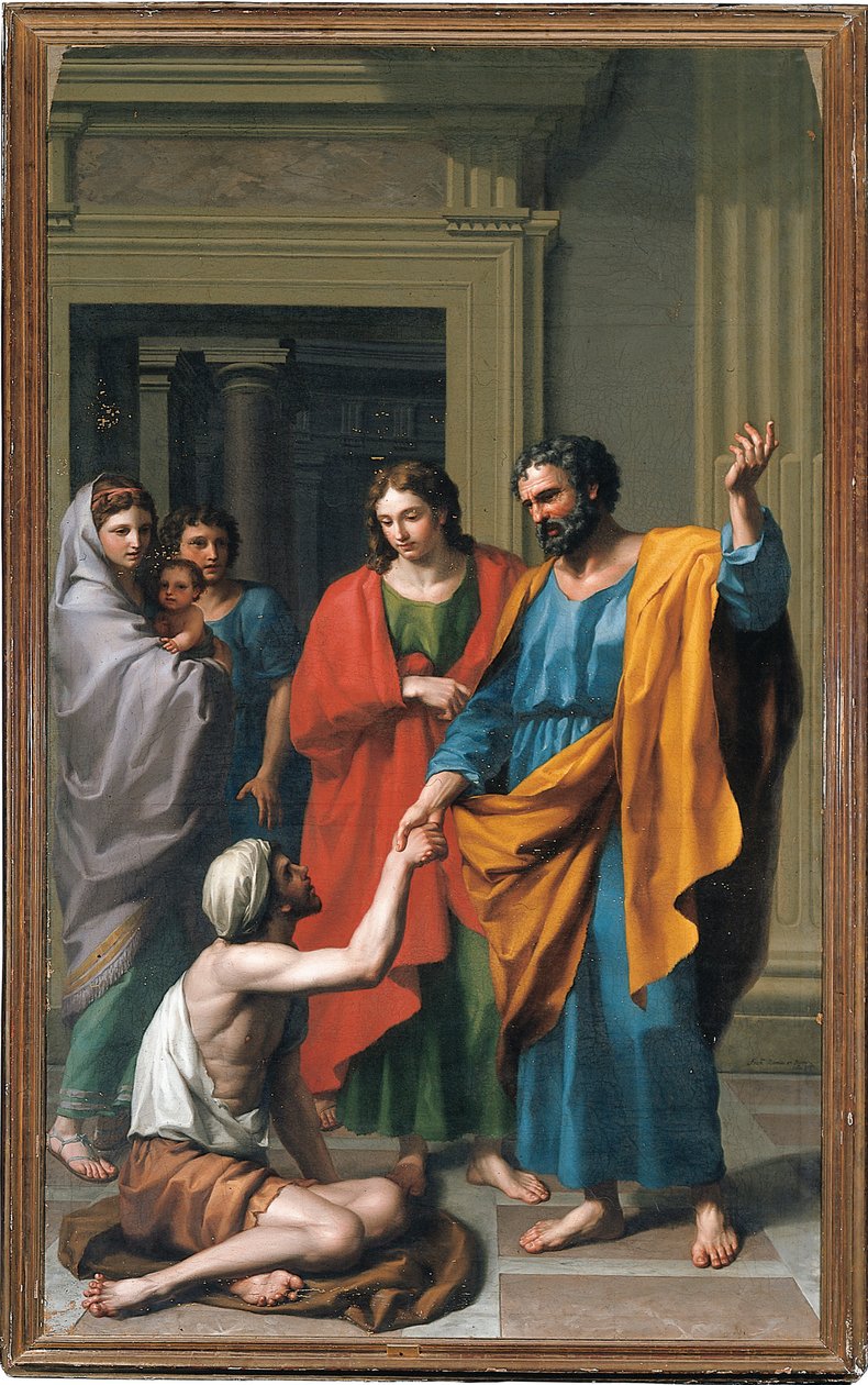 St. Peter og St. John Healing the Paralytic, 1783 av Francisco Javier Ramos y Albertos