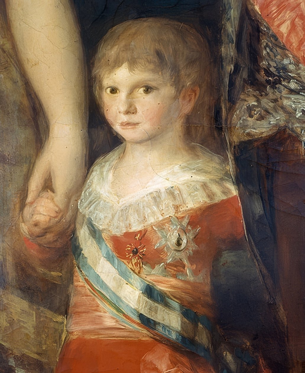 Familien til Charles IV av Spania. 1800/01. Detalj: Spedbarn Francisco de Paula Antonio av Francisco de Goya
