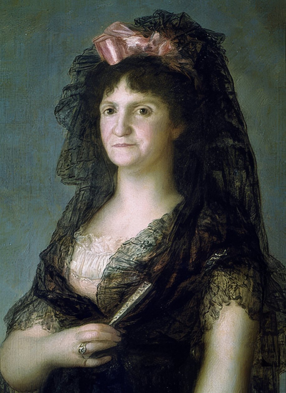 Portrett av Maria Lusia med mantilla. 1799. Detalj av Francisco de Goya