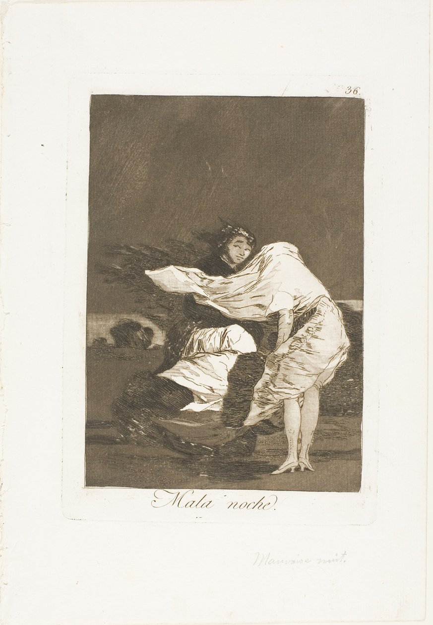 A Bad Night, plate 36 fra Los Caprichos av Francisco Jose de Goya y Lucientes