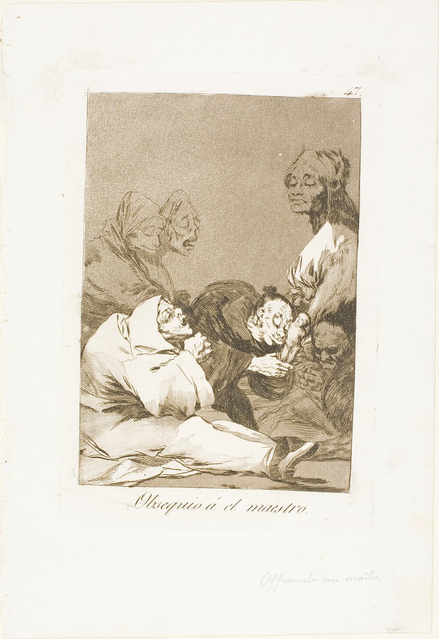 En gave til mesteren, tallerken 47 fra Los Caprichos av Francisco Jose de Goya y Lucientes