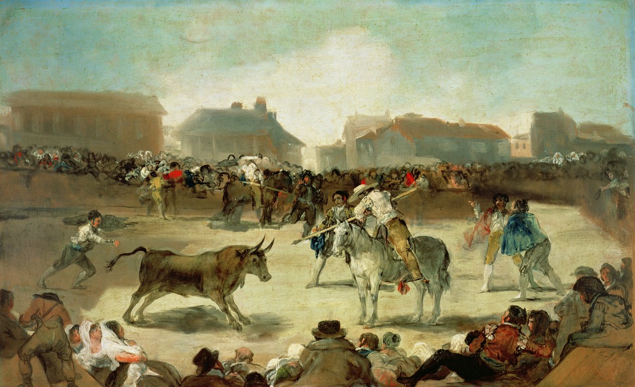 A Village Bullfight (olje på lerret) av Francisco de Goya