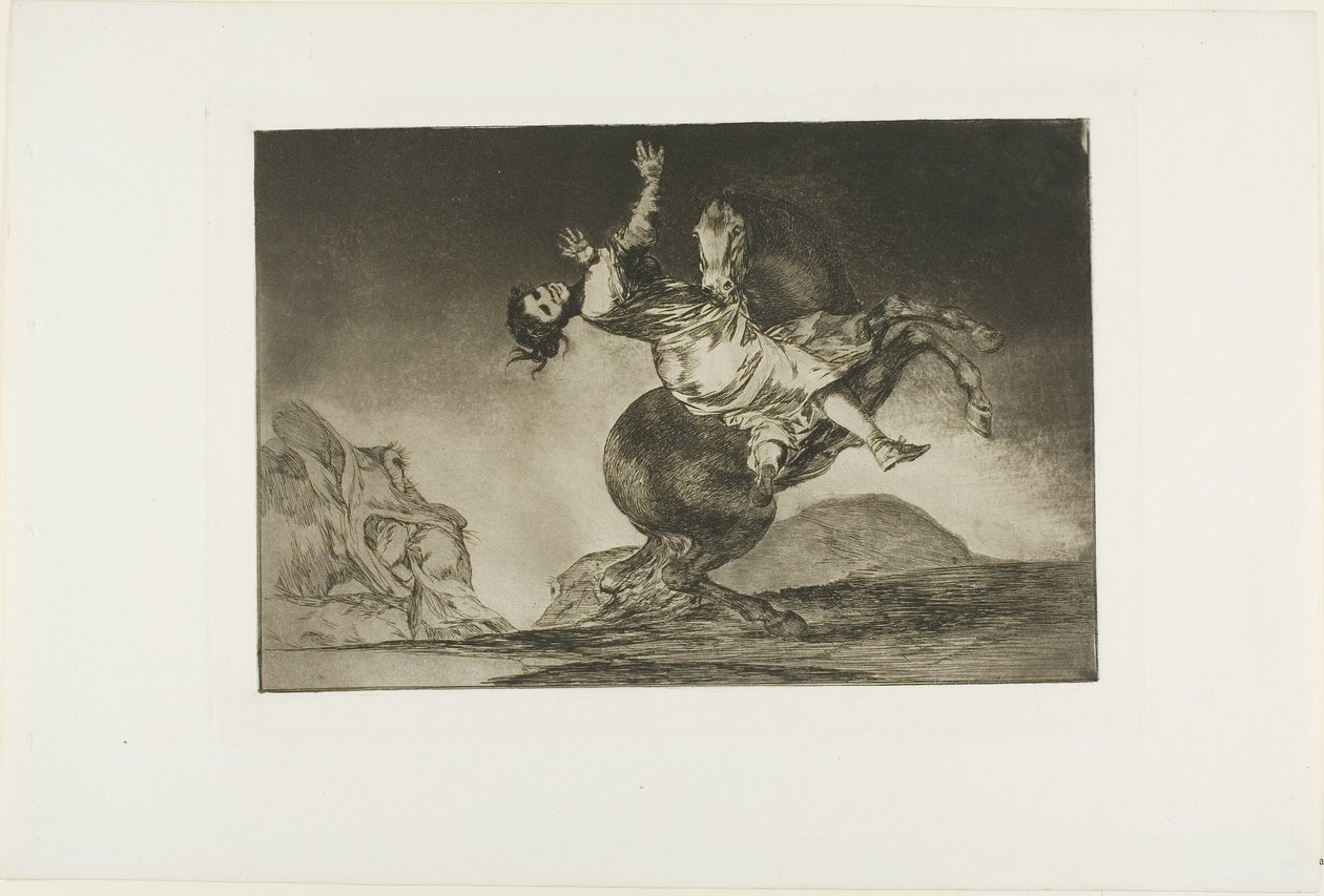 En kvinne og en hest, la noen andre mestre dem, tallerken ti fra Los Proverbios av Francisco Jose de Goya y Lucientes