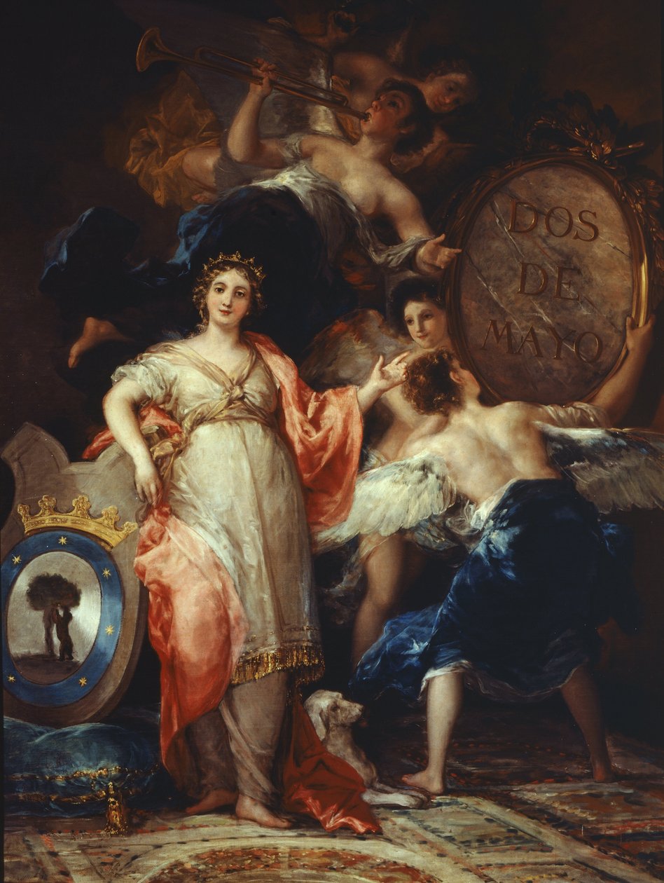 Allegory of the City of Madrid (Spania) - Olje på lerret av Francisco de Goya