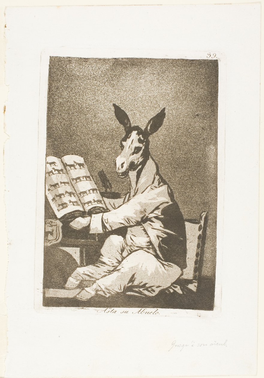 Og det var hans bestefar, plate 39 fra Los Caprichos av Francisco Jose de Goya y Lucientes