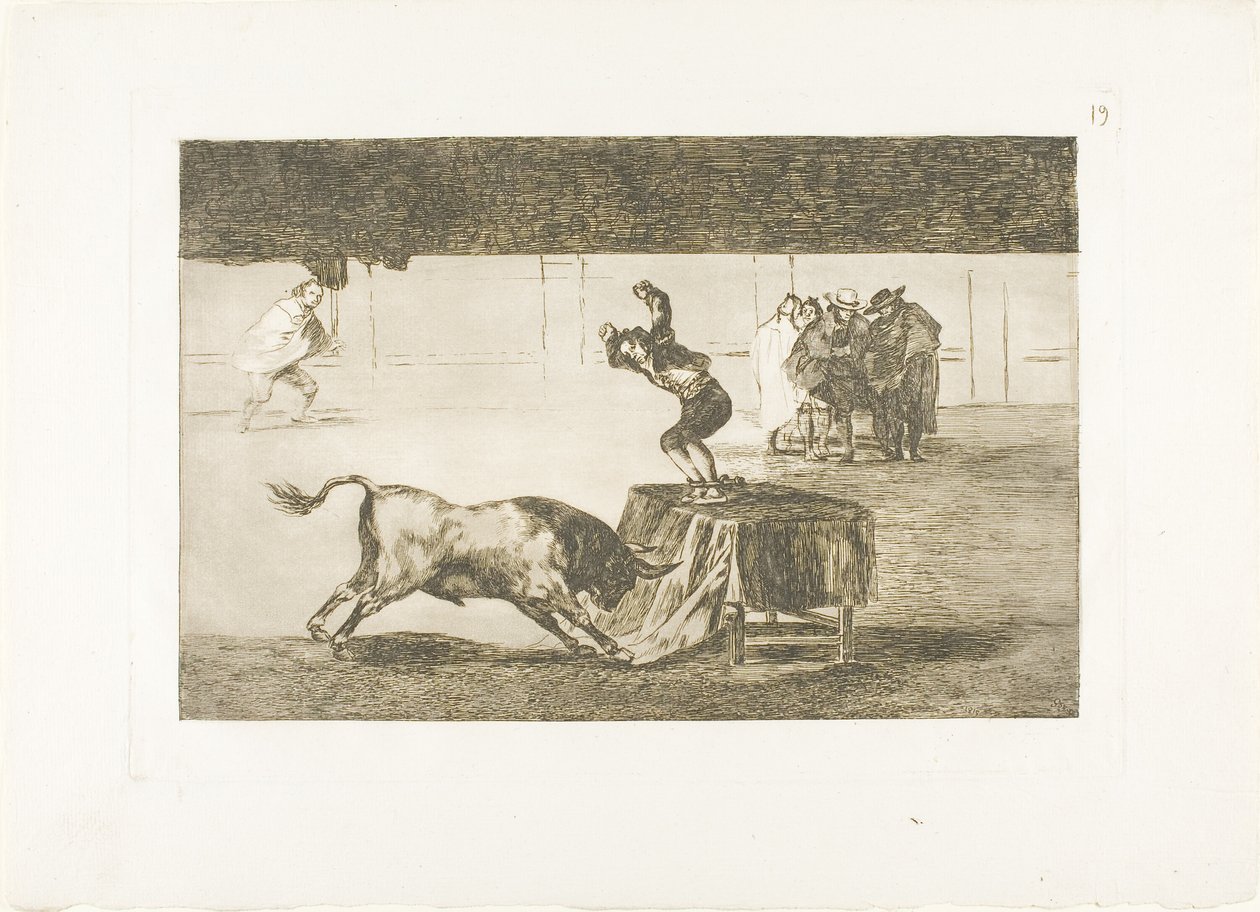 Nok en galskap av ham i samme ring, plate 19 fra The Art of Bullfighting av Francisco Jose de Goya y Lucientes