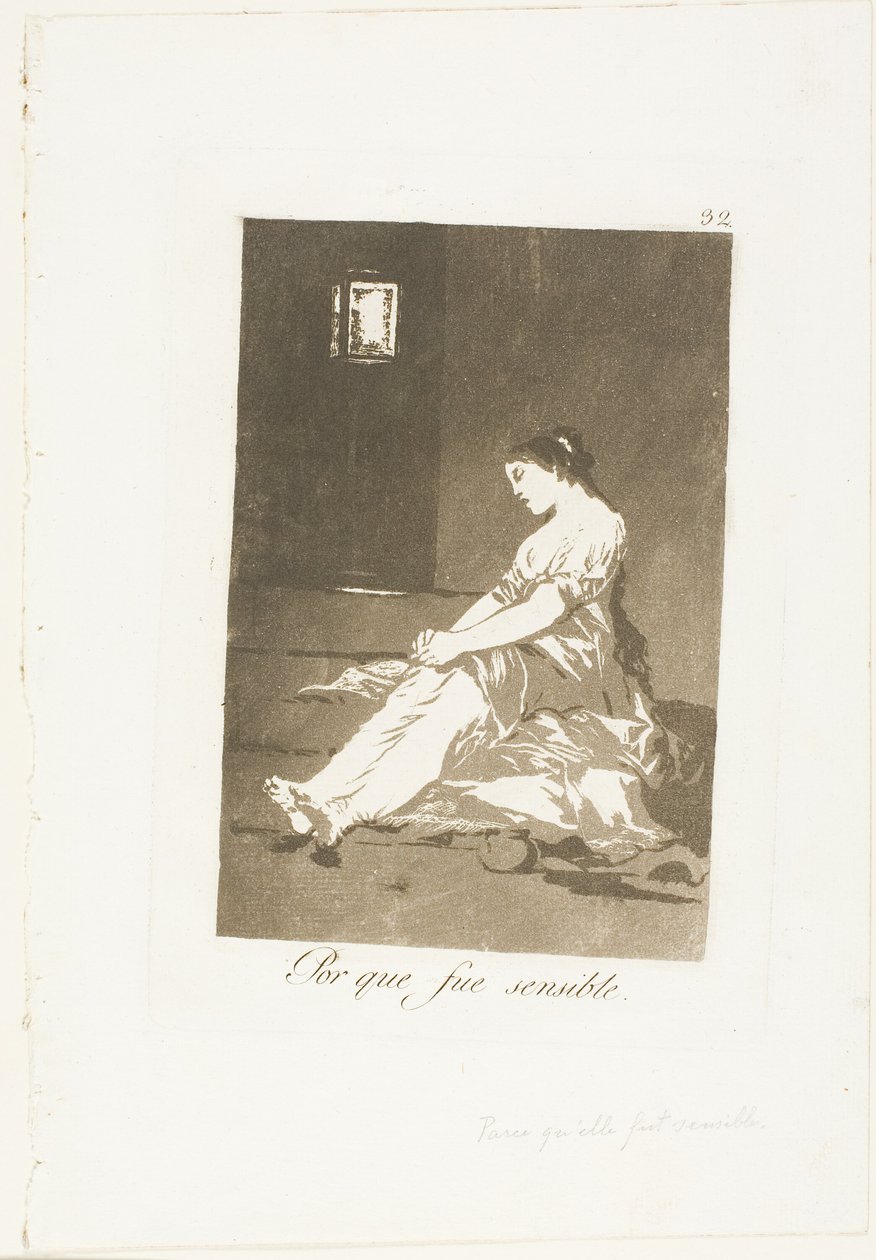 Fordi hun var mottakelig, plate 32 fra Los Caprichos av Francisco Jose de Goya y Lucientes