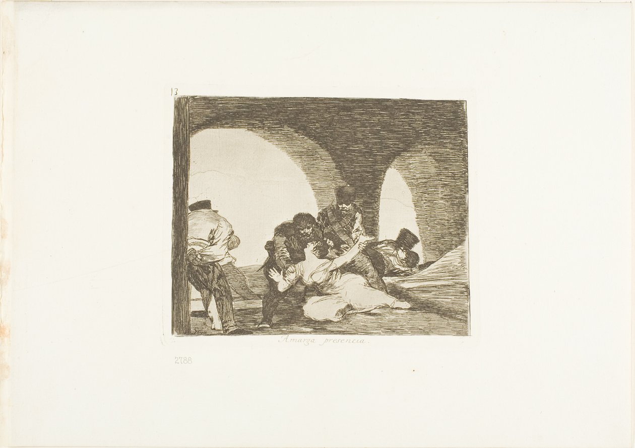 Bitter to be Present, plate 13 fra The Disasters of War av Francisco Jose de Goya y Lucientes