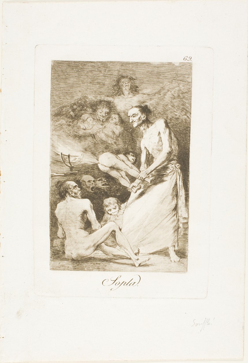 Blow, plate 69 fra Los Caprichos av Francisco Jose de Goya y Lucientes