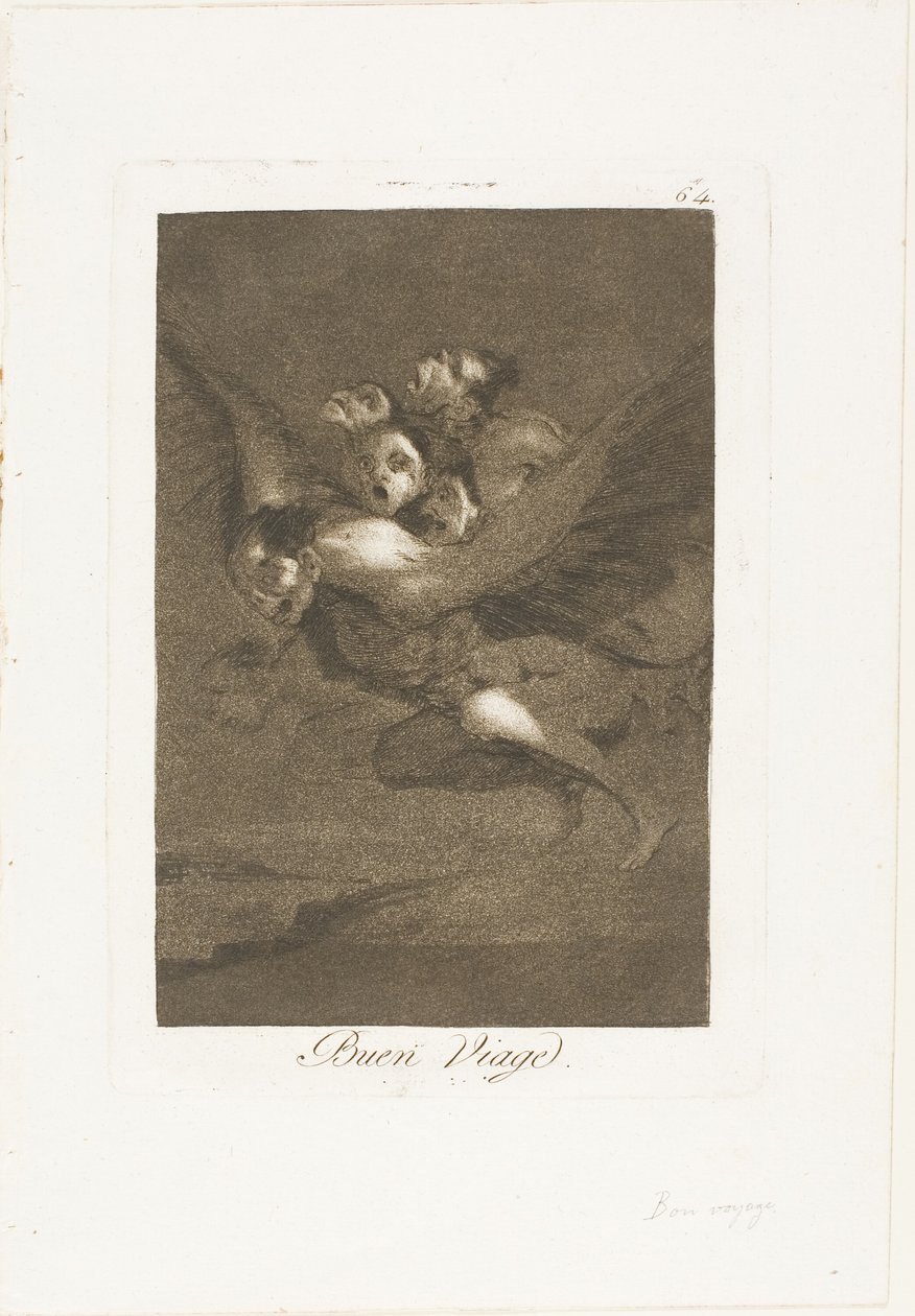 Bon voyage, plate 64 fra Los Caprichos av Francisco Jose de Goya y Lucientes