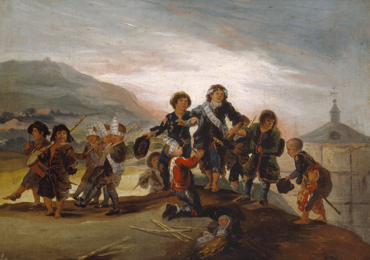 Boys Playing at Soldiers, ca. 1775-99 (olje på lerret) av Francisco Jose de Goya y Lucientes