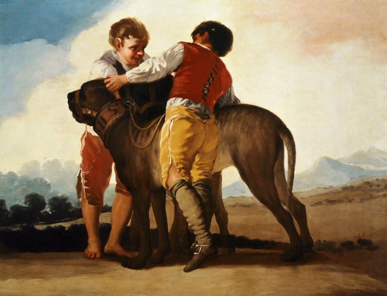 Gutter med mastiff, ca. 1786 (olje på lerret) av Francisco Jose de Goya y Lucientes
