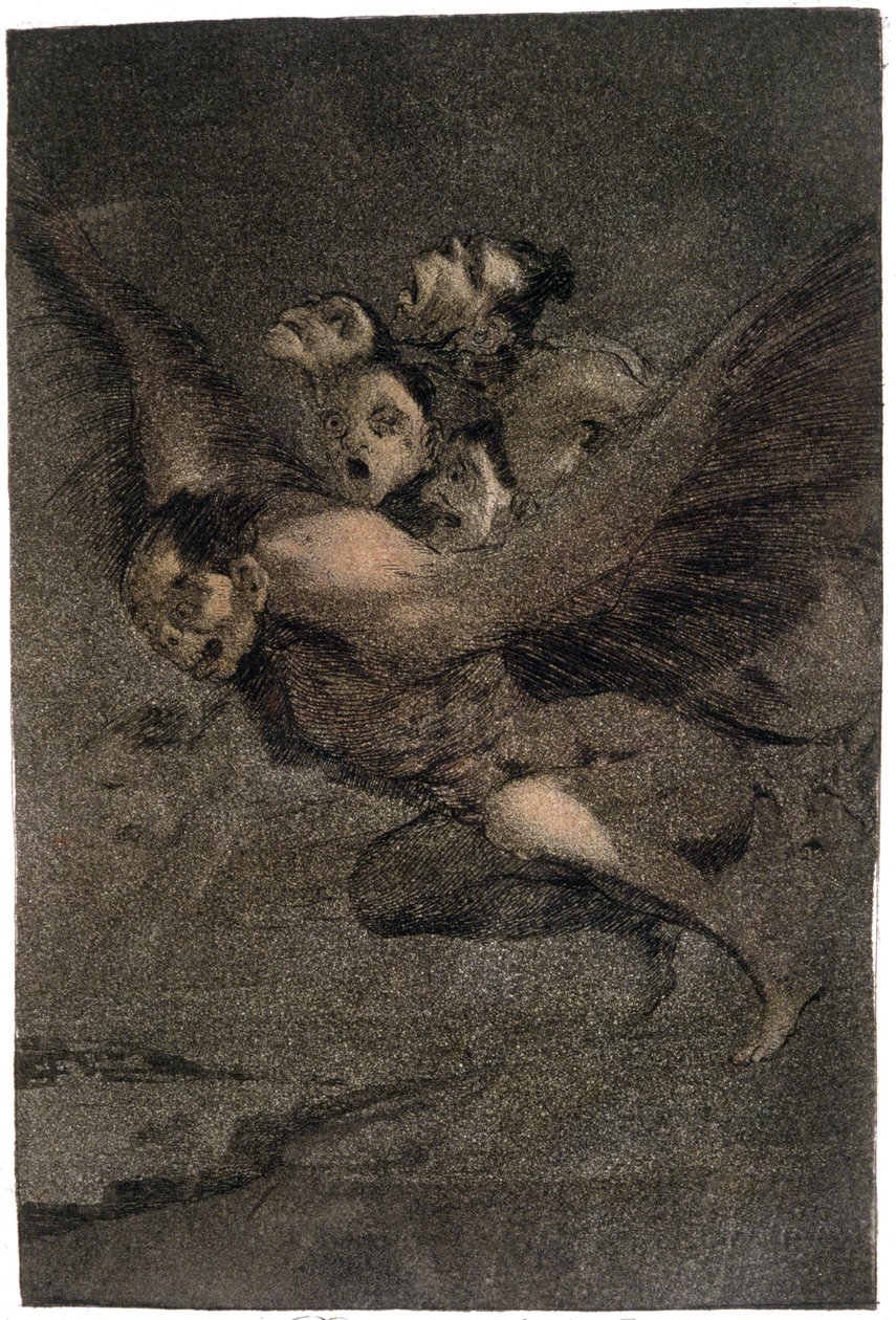 Buen Viage (Trygg tur). Vingemonstre. ca. 1802 (gravering) av Francisco Jose de Goya y Lucientes