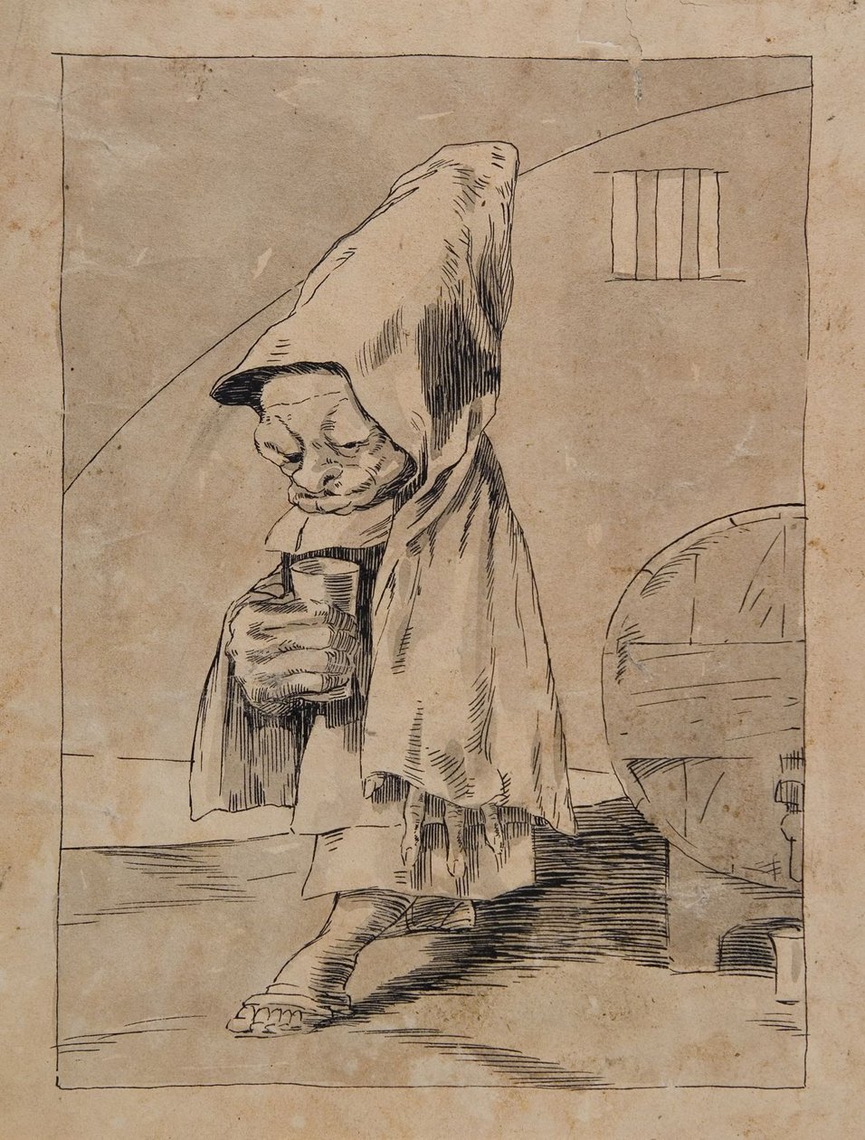 Karikatur av en munk av Francisco Jose de Goya y Lucientes