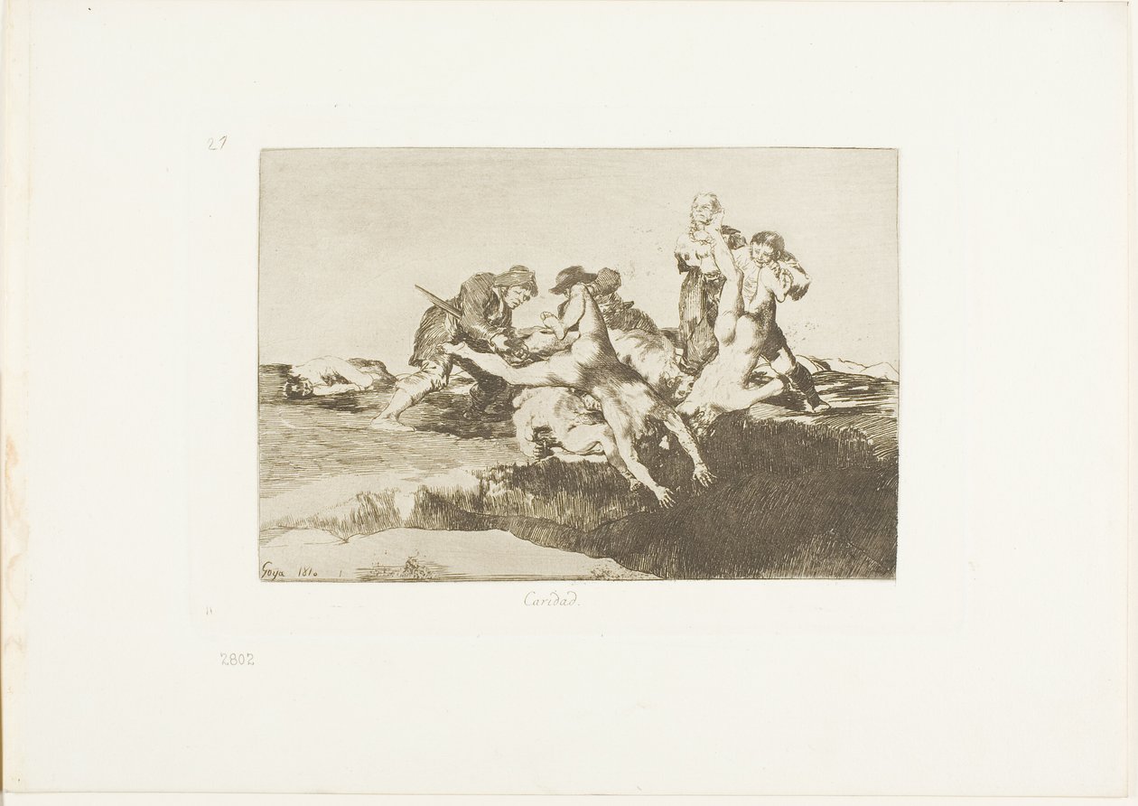 Charity, plate 27 fra The Disasters of War av Francisco Jose de Goya y Lucientes