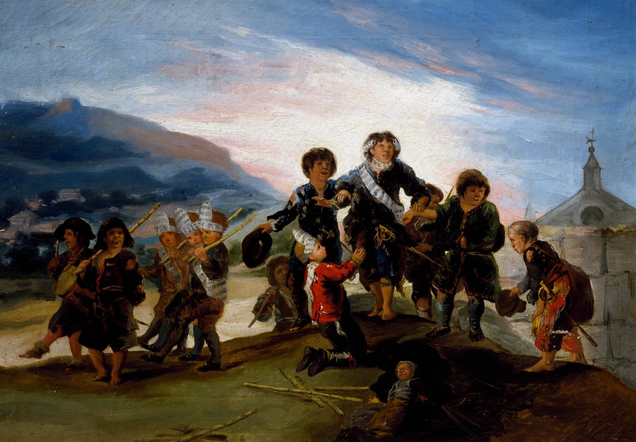 Barn leker med soldater av Francisco Jose de Goya y Lucientes