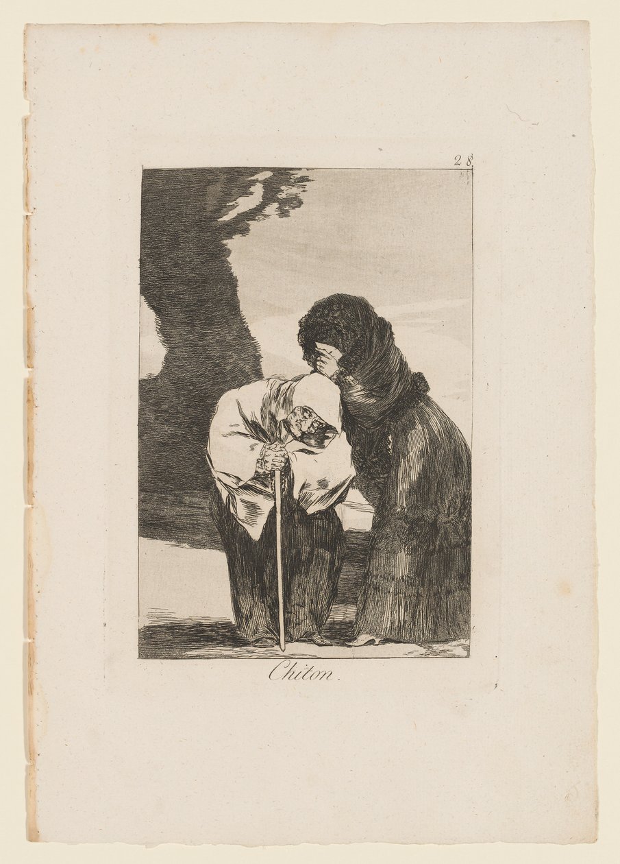 Chiton, tallerken fra "Los Caprichos", 1799 av Francisco de Goya
