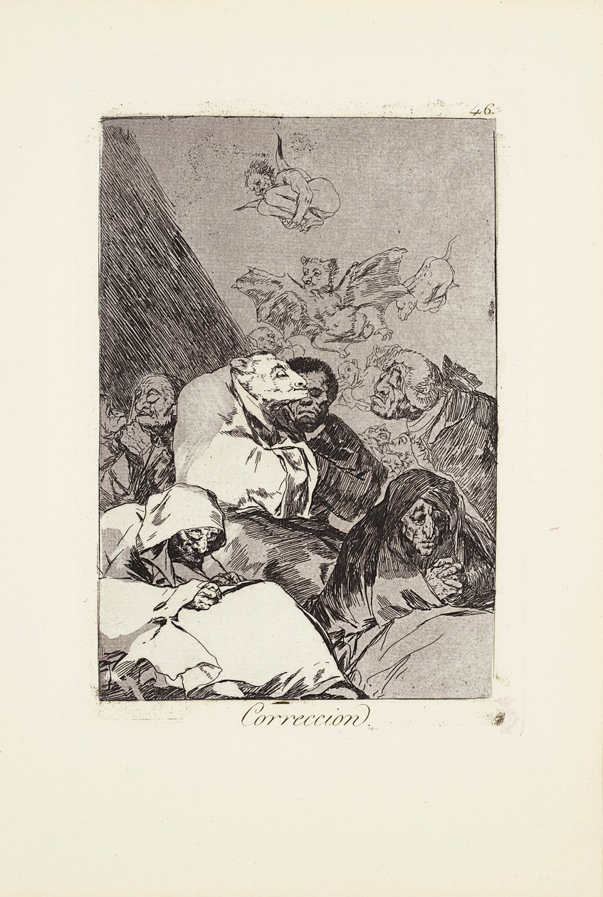 Korreksjonsplate 46 fra: Los Caprichos av Francisco Jose de Goya y Lucientes