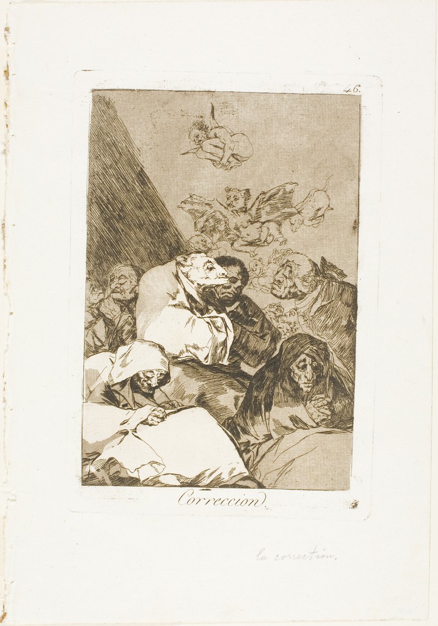 Rettelse, plate 46 fra Los Caprichos av Francisco Jose de Goya y Lucientes