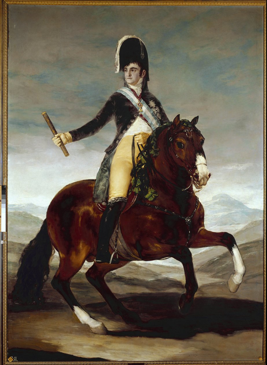 Rytterportrett av Ferdinand VII (Fernando VII) (1784-1833) - Maleri av Francisco Goya y Lucientes (1746-1828), olje på lerret, 286x207 cm av Francisco de Goya