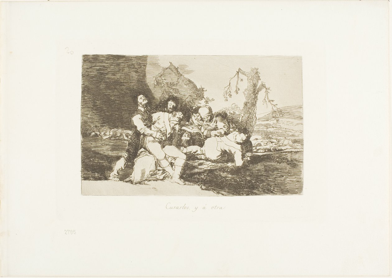 Få dem godt, og videre til neste, plate 20 fra The Disasters of War av Francisco Jose de Goya y Lucientes
