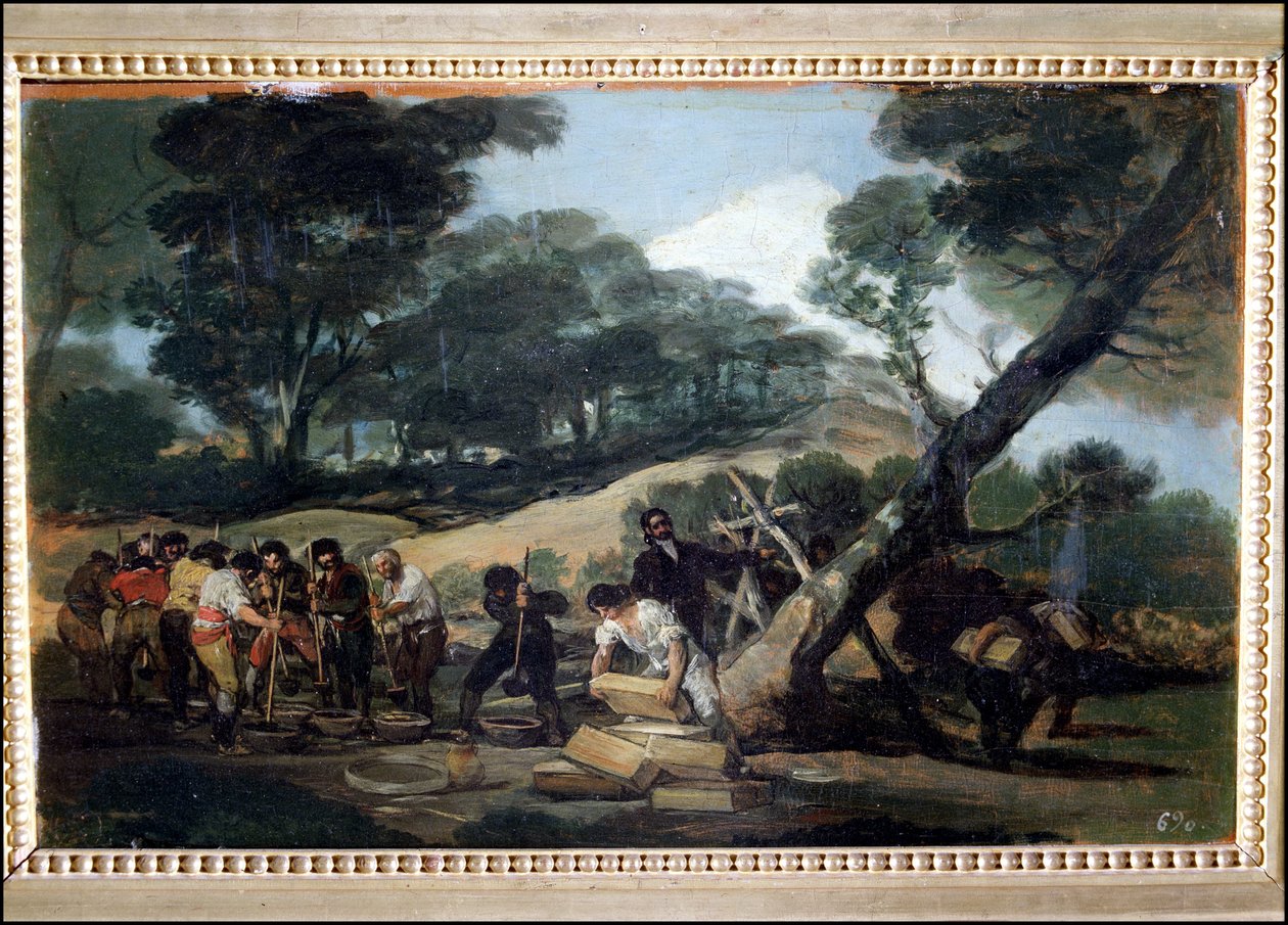 Kruttproduksjon i Sierra de Tardienta av Francisco Jose de Goya y Lucientes
