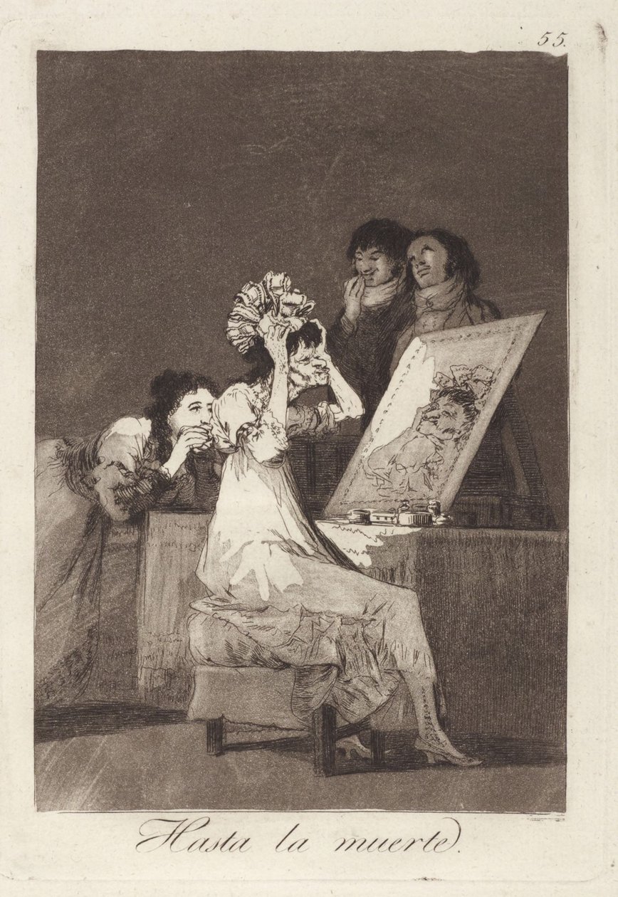 Til døden, plate 55 fra Los Caprichos av Francisco Jose de Goya y Lucientes